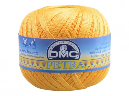 DMC Petra nr. 8 Hæklegarn Unicolor 5742 Stærk Gul