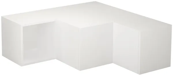 NORDVÄRK Compact TV-bord, m. 1 rum og 2 skuffer - hvid melamin (90x92)